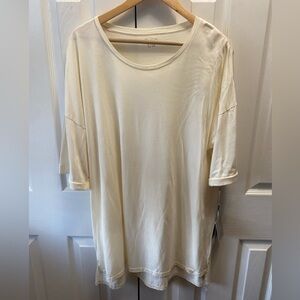 🆕 Faceplant Dreams Ivory Organic Cotton/Bamboo Short Sleeve Boyfriend Tee S/M